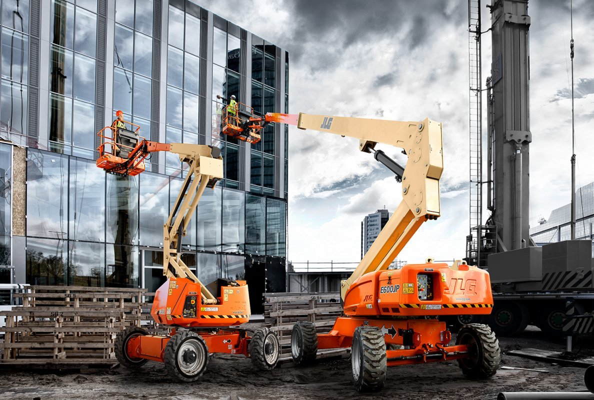 JLG telehandlers on a construction site