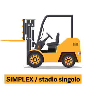 Carrello elevatore con montante simplex / montante stadio singolo