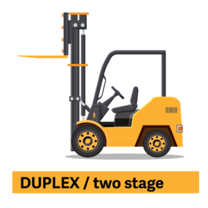 Forklift with duplex mast / two stage mast