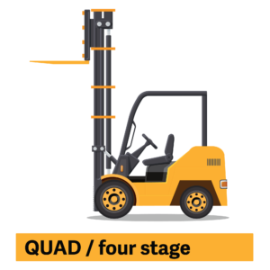 Forklift with quad mast / four stage mast