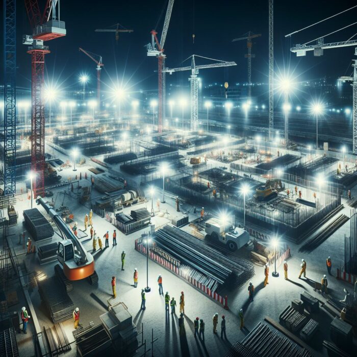 Designer (2) baustelle nachts beleuchtet