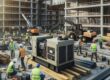 Generator on construction site